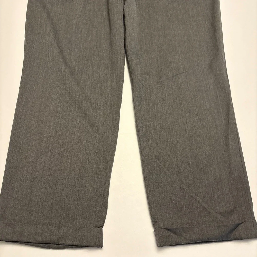 Brooks Brothers 346 Dress Pants Mens 40x30 Grey Wool Cuffed Flat Front Trousers